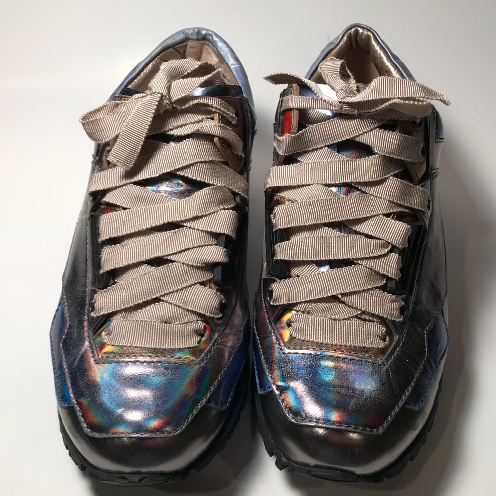 Lanvin Iridescent sneaker platform blue black 35